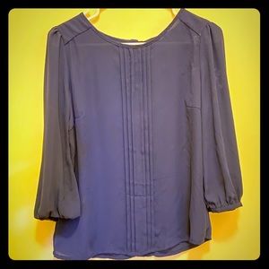 Navy blue silk blouse
